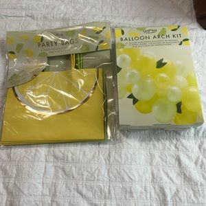 Lemon lime balloon arch kit and party bags